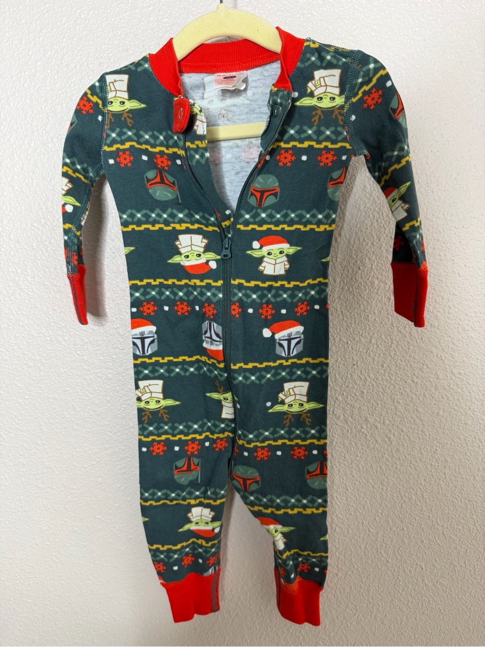 Hanna Andersson Grogu Mandolorian Onesie Pajamas Sz 6-12 months